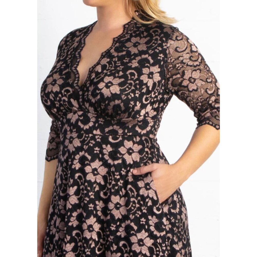 Kiyonna Mon Cherie Plus Size Lace Dress Size 1x EUC - Picture 4 of 5
